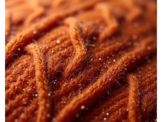Close-up of a knitted fabric featuring prominent, complex cable patterns, demonstrating a specialized technique.